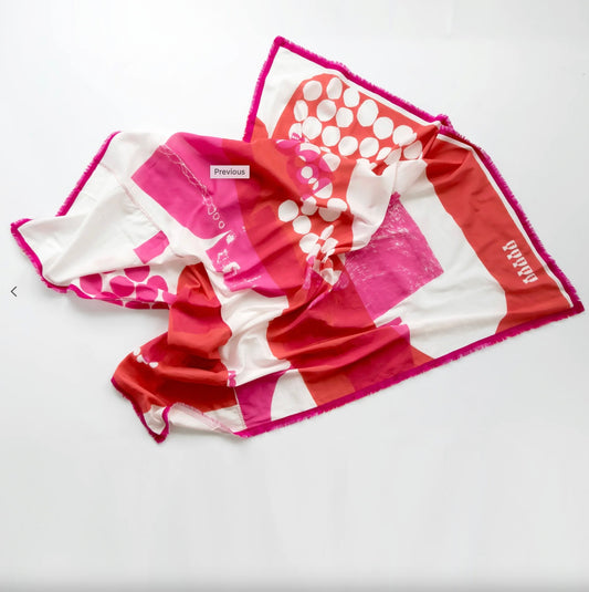 Colorful patterned scarf on a white background
