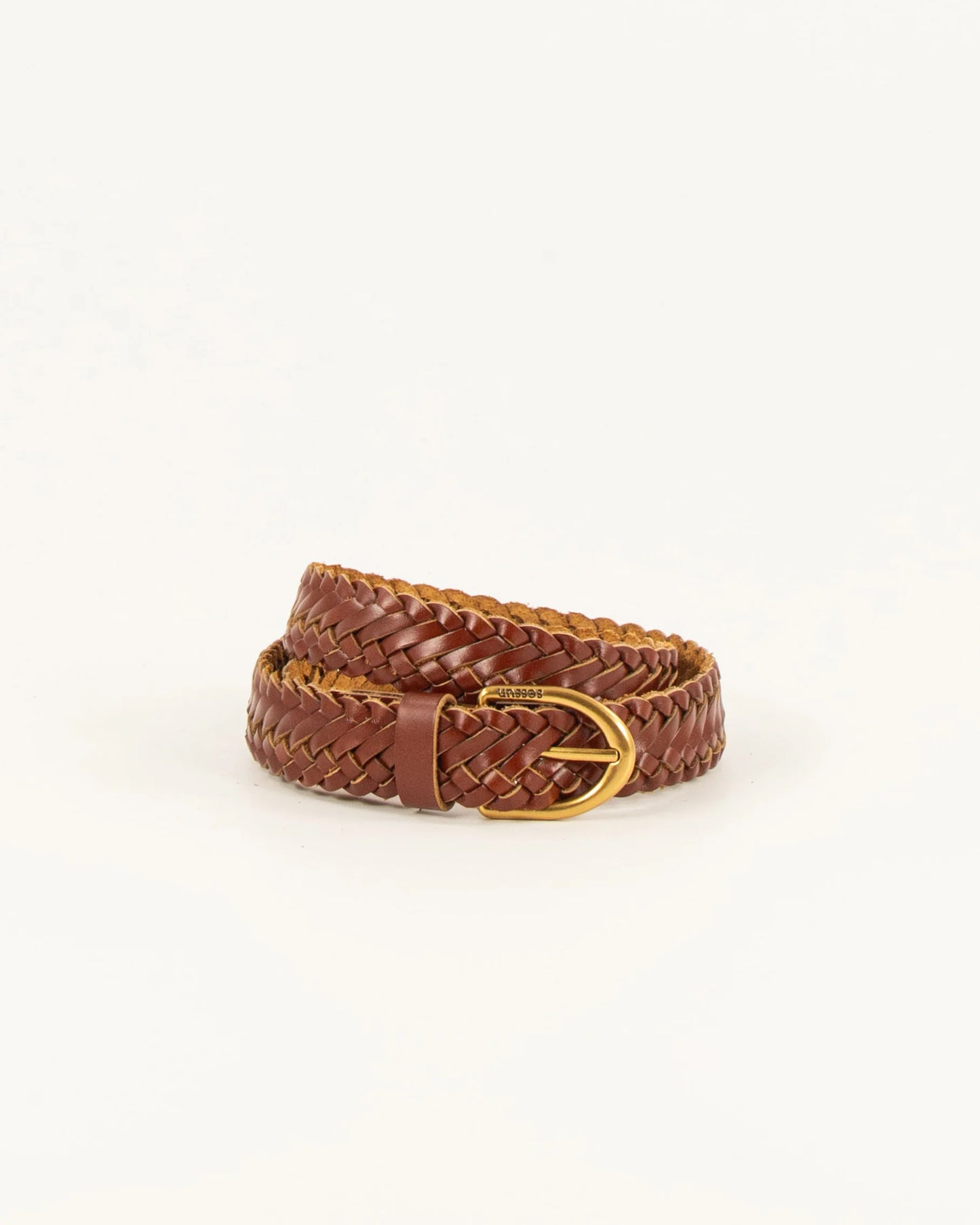 Bonito Braided Leather Belt Cognac