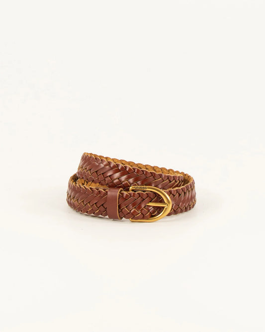 Bonito Braided Leather Belt Cognac