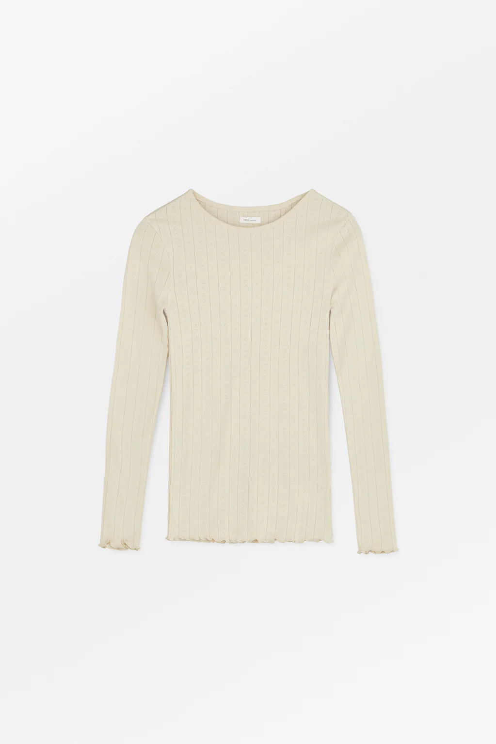 Beige long-sleeve shirt on a white background