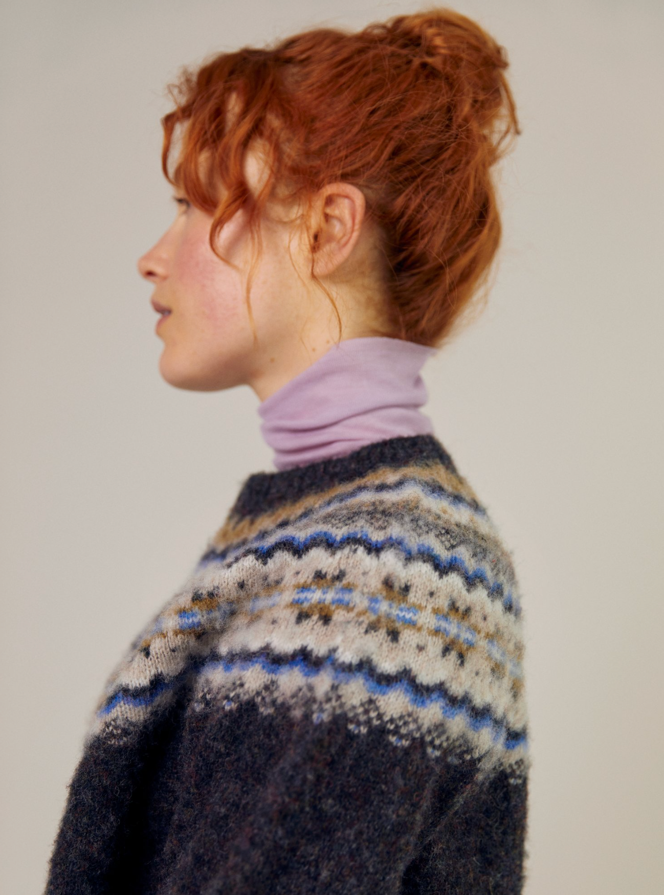 Bella Sweater Grey Fair Isle