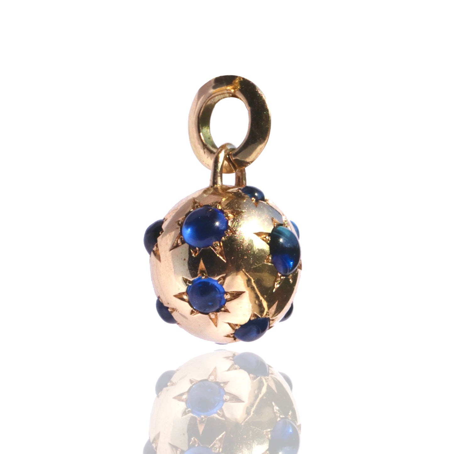 Jelly Bean  Blue Sapphire Orb Pendant