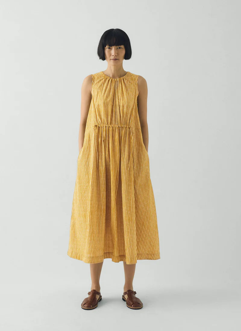 black and yellow striped dress Women's Couldn't Be Happier Stripe Cotton Sleeveless Midi | Size: L tiered maxi skirt Striped Dress Yellow And Black