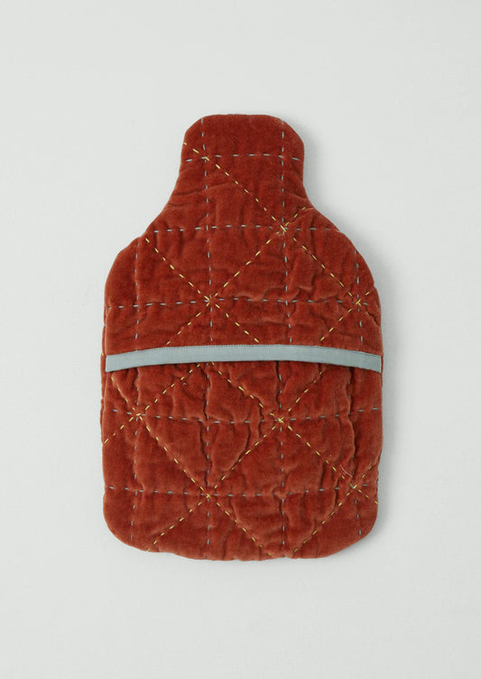 Quilted Velvet Hot Water Bottle Cover