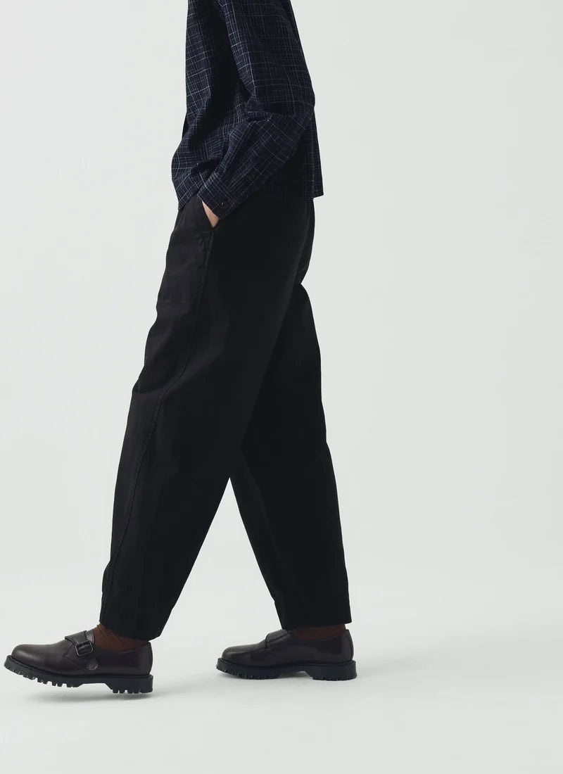 Cotton Twill Pull On Pants Blue Black