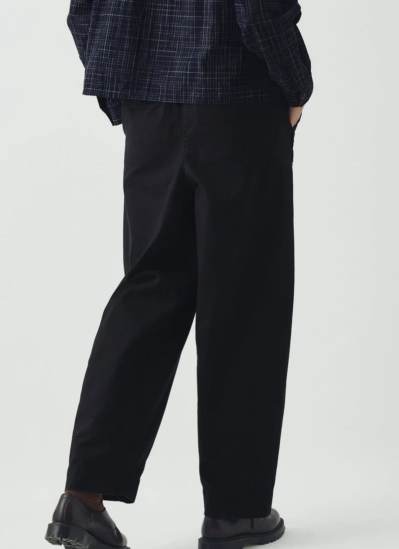 Cotton Twill Pull On Pants Blue Black
