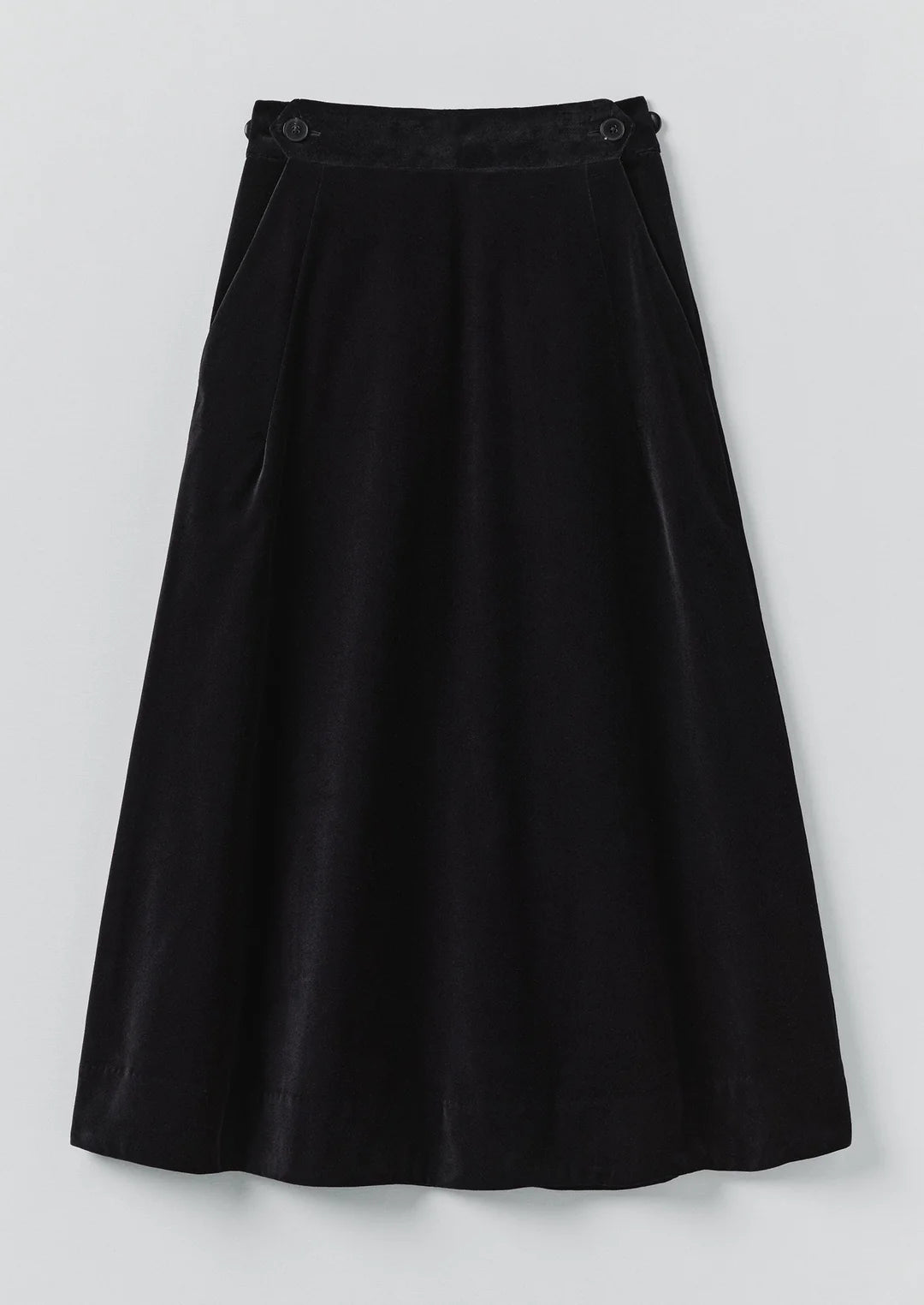 Black skirt on a light gray background