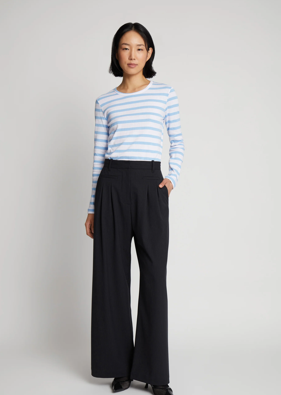 Jote Stripe Top Light Blue