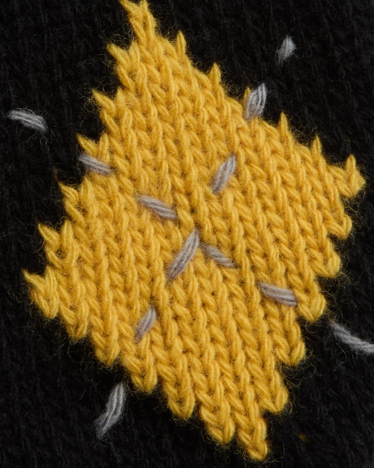 Close up of knitted pattern on scarf