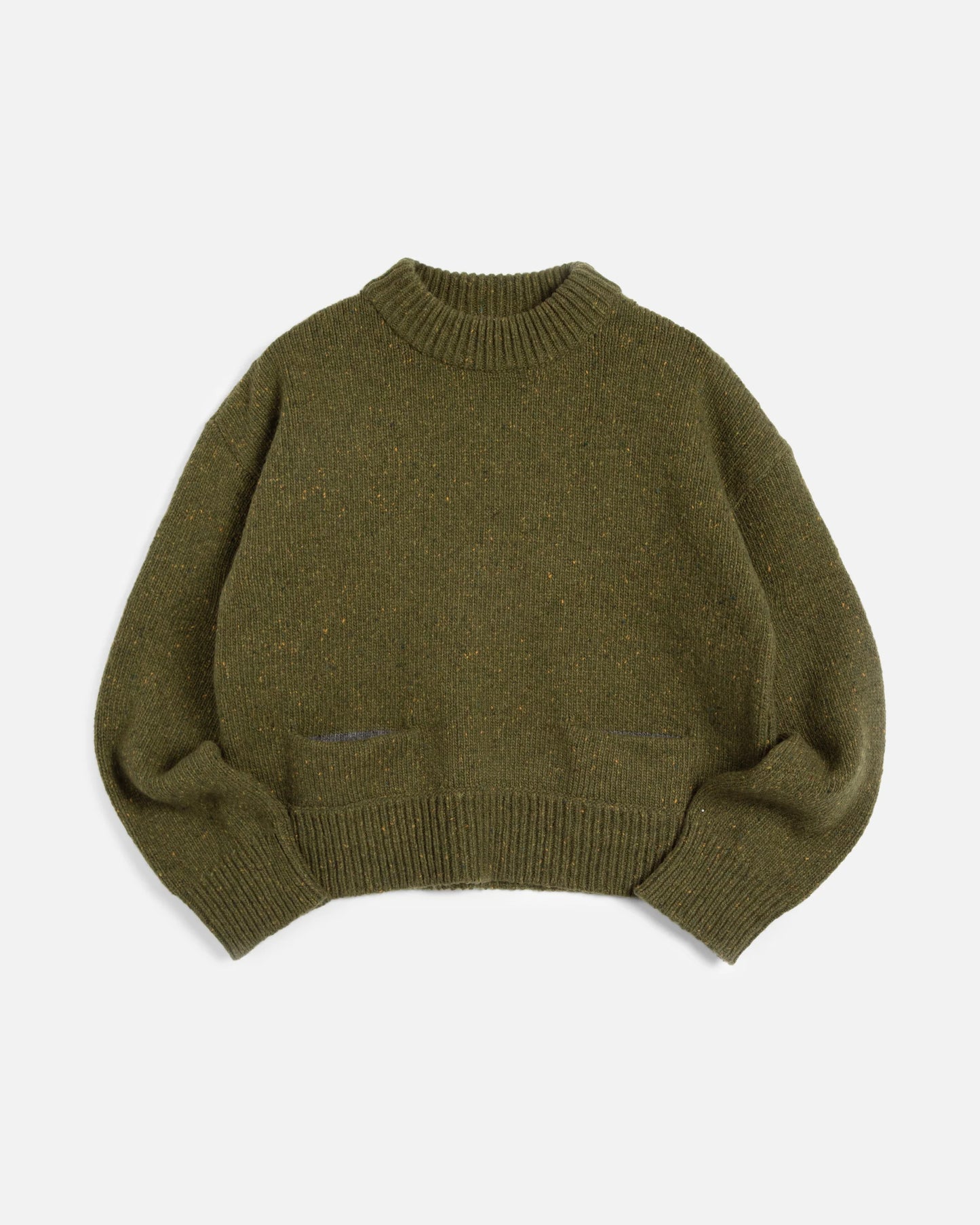 Green sweater on a white background
