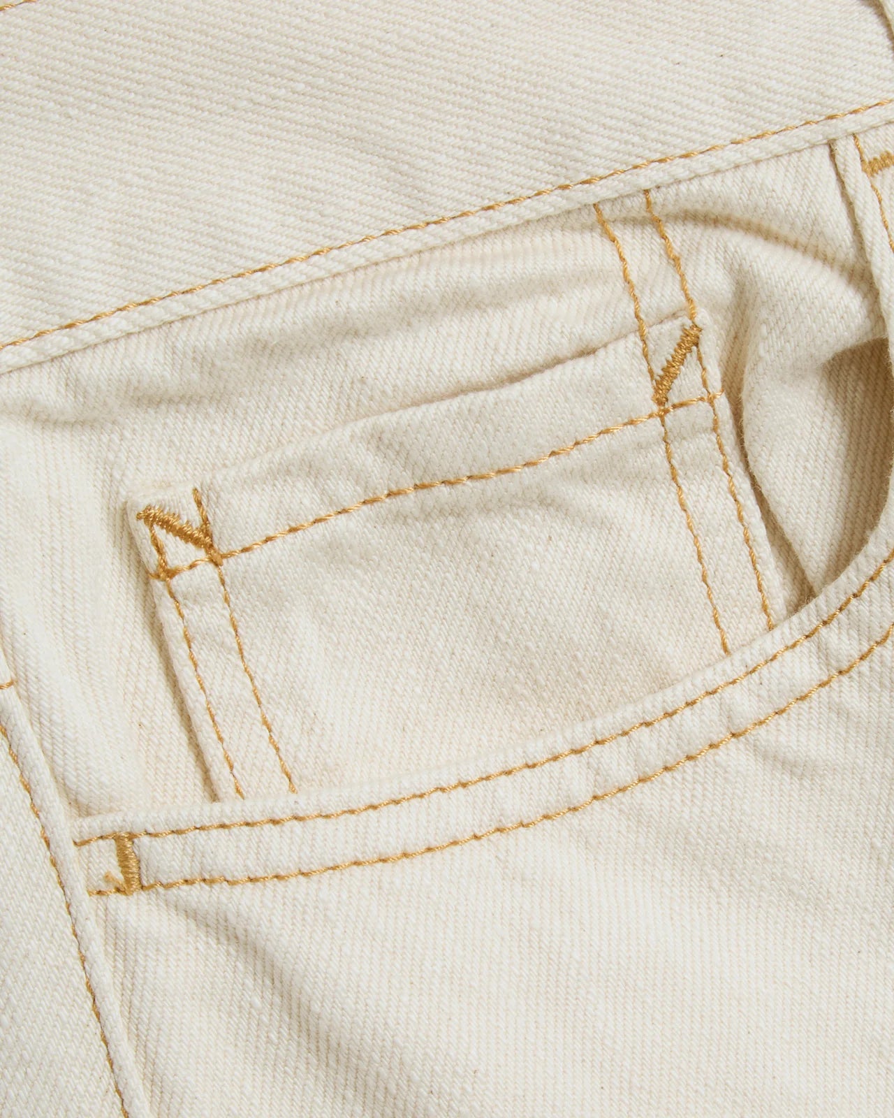 Close-up of beige fabric with stitching detail