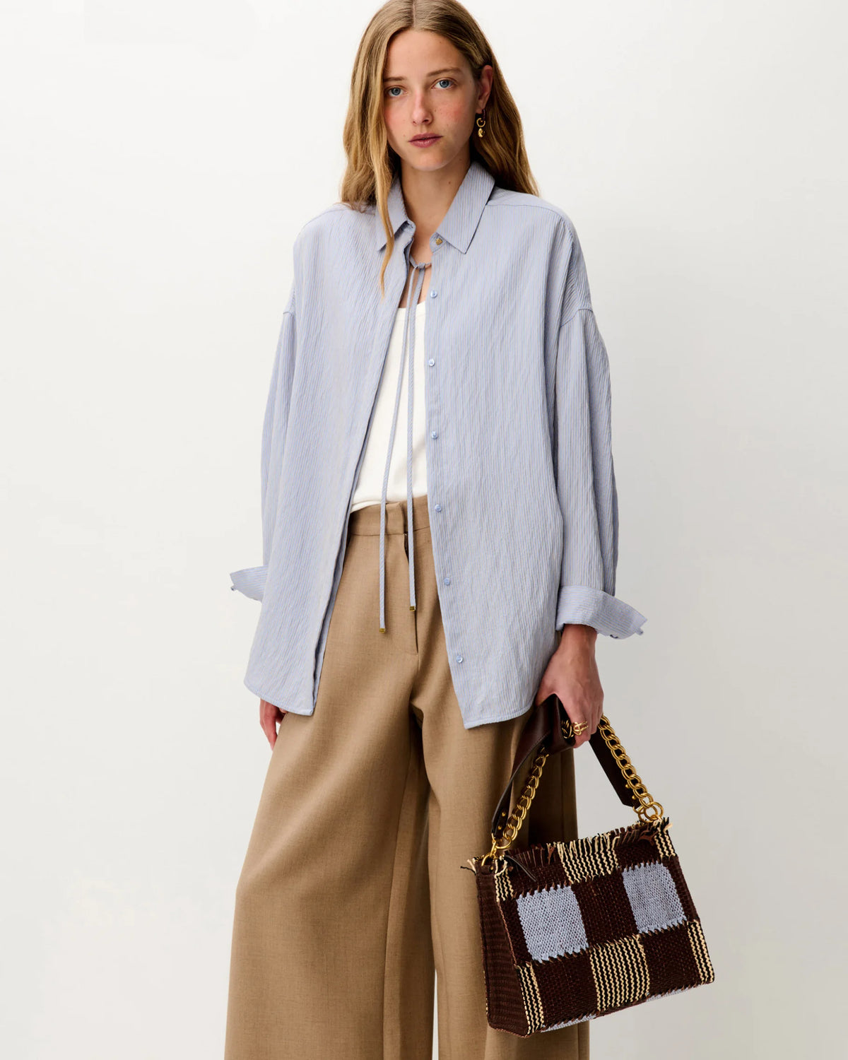 Liza Shirt Blue/Sand Stripe
