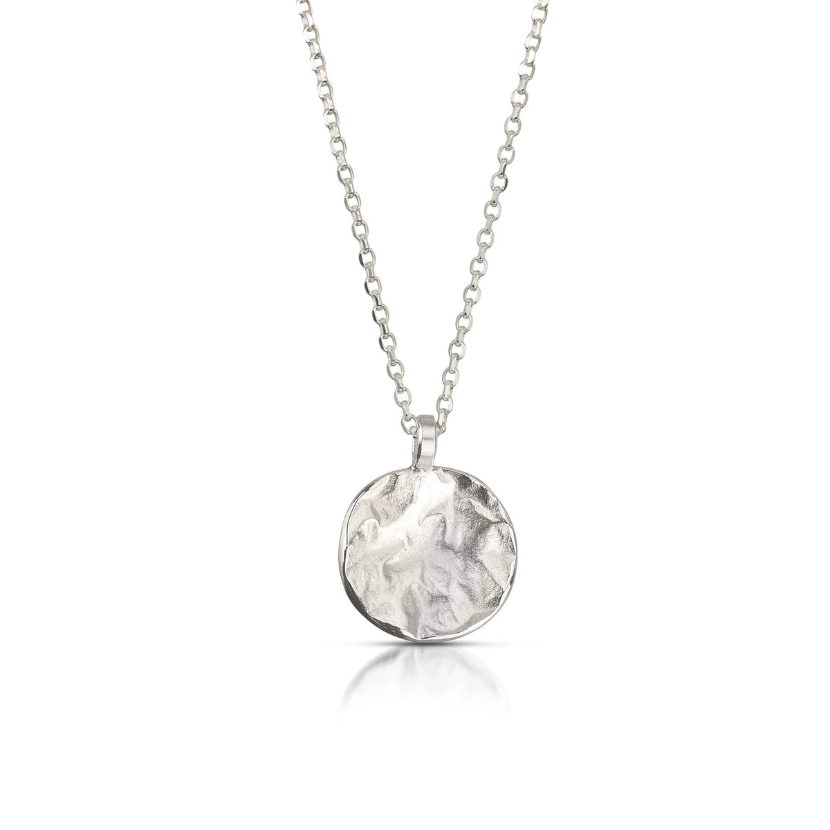 Astra Reticulated Circle Pendant in Sterling Silver