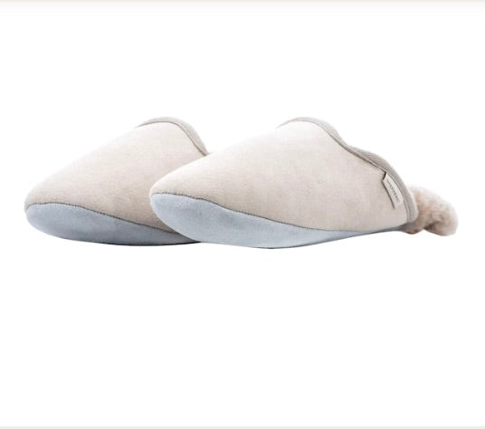 pair of honey color sheepskin slippers