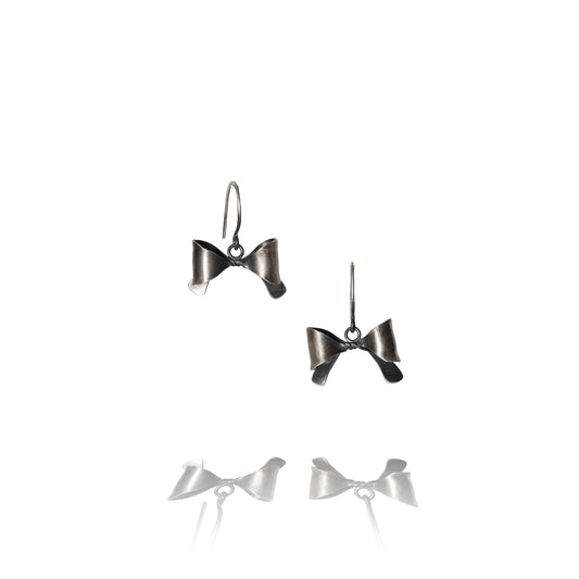 Sterling silver bow earrings on wires