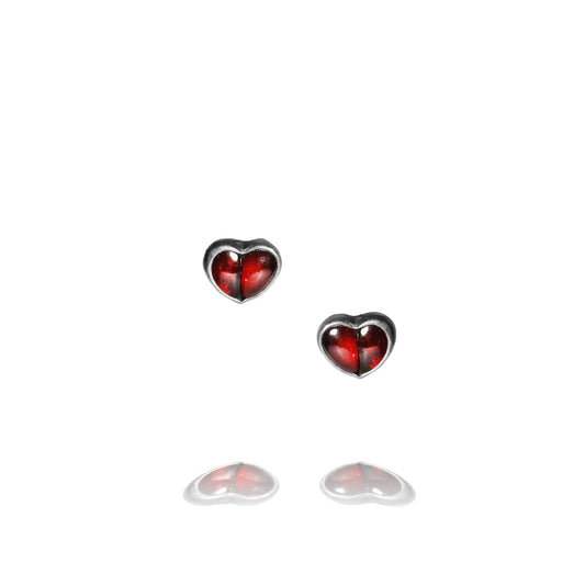 Small Garnet heart shaped earrings