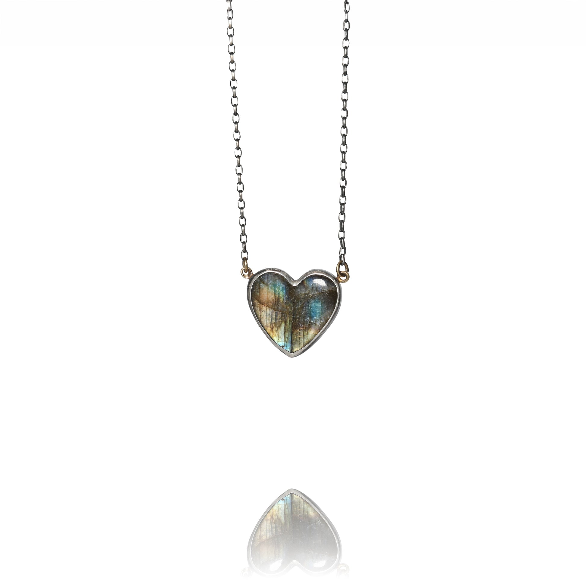 Labradorite heart necklace