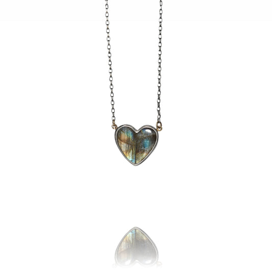 Labradorite heart necklace