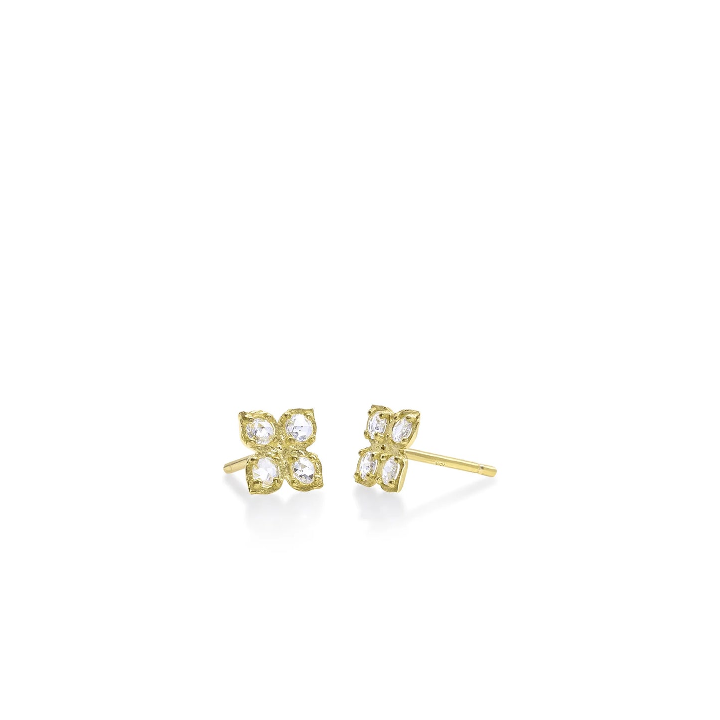 Floral Studs with Diamonds