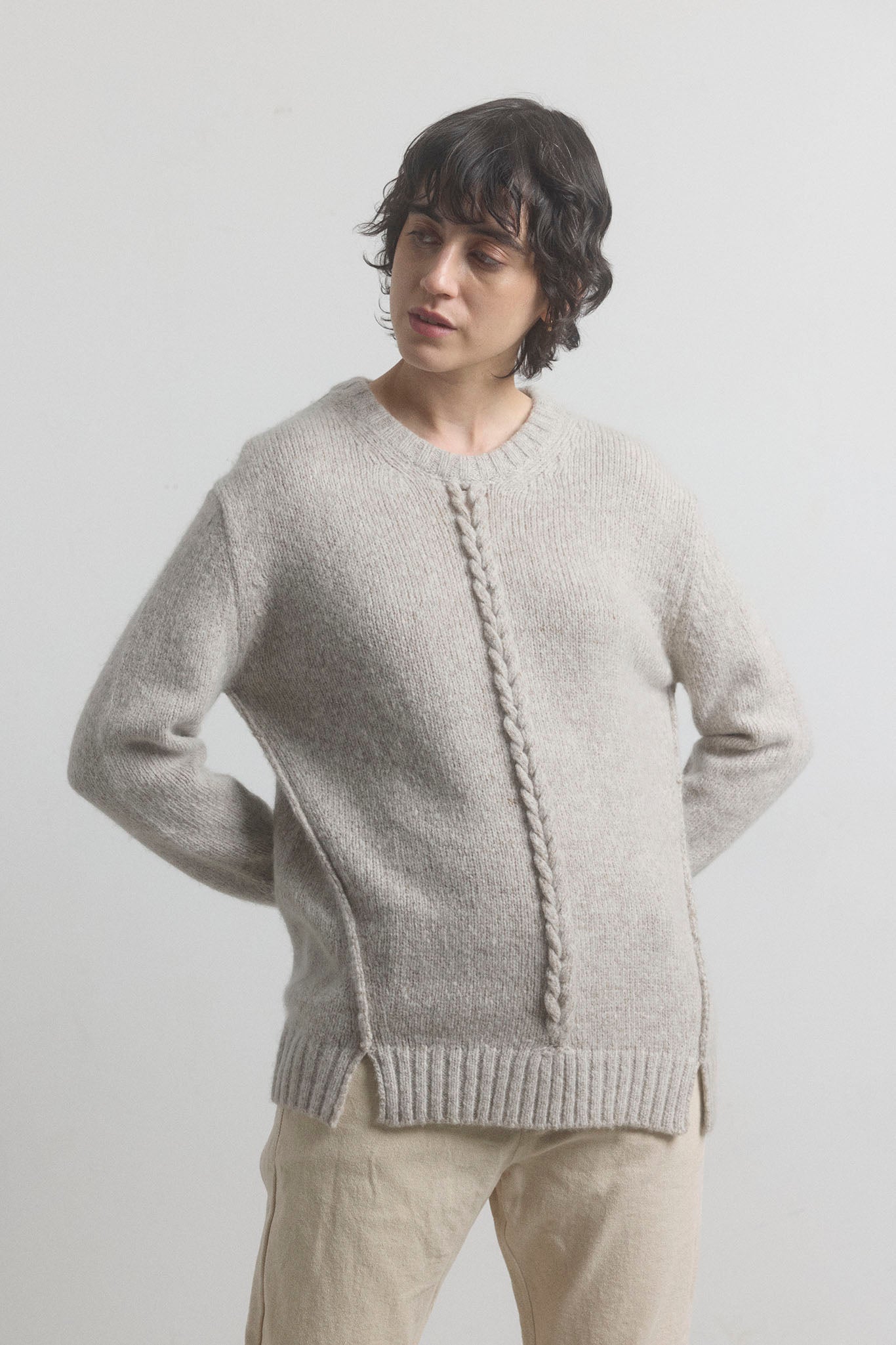 Mies Cable Pullover - Fog