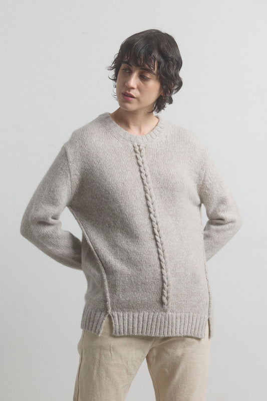 Mies Cable Pullover - Fog