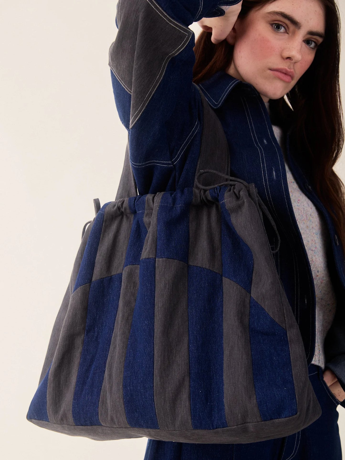 Amber Back Denim Patchwork Bag