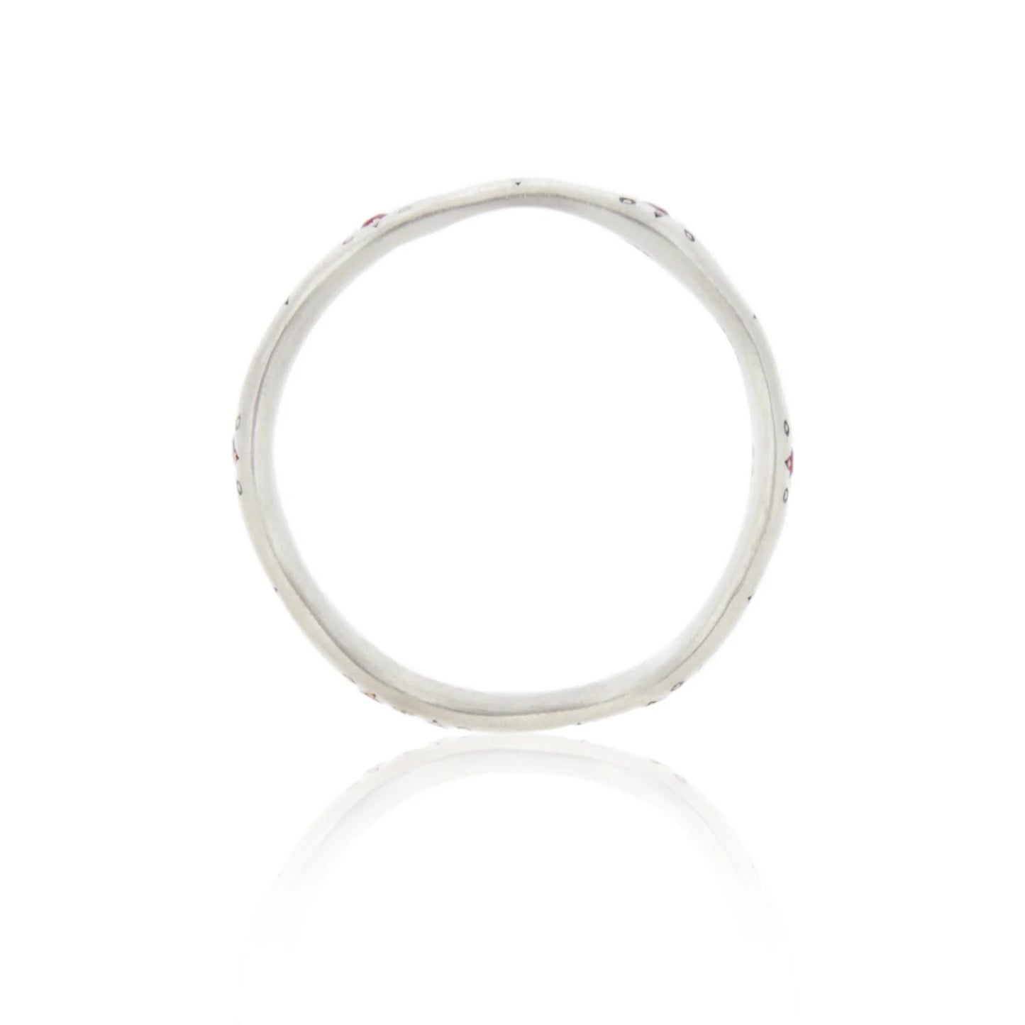 Silver ring on a white background