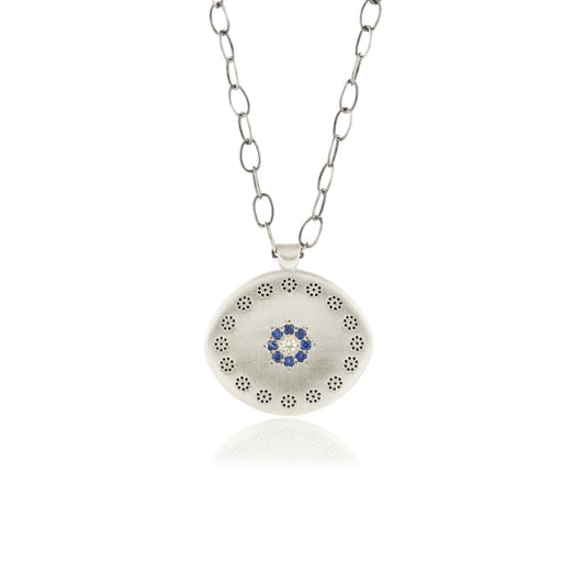 Large Cluster Pendant With Sapphires