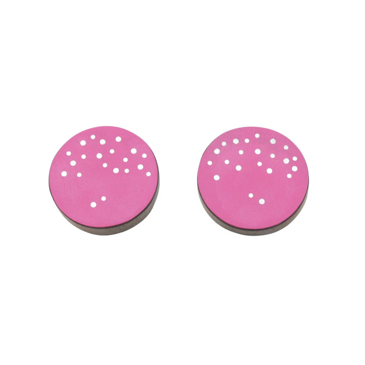Pink Inlaid Stud Earrings