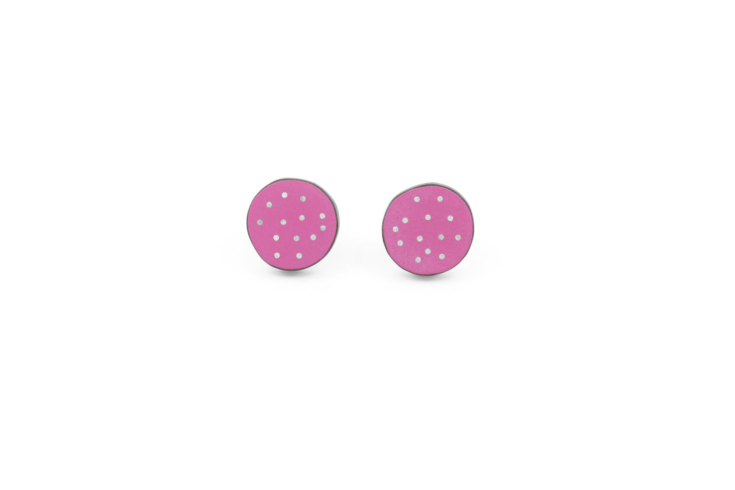 Small Inlaid Dot Studs in Pink