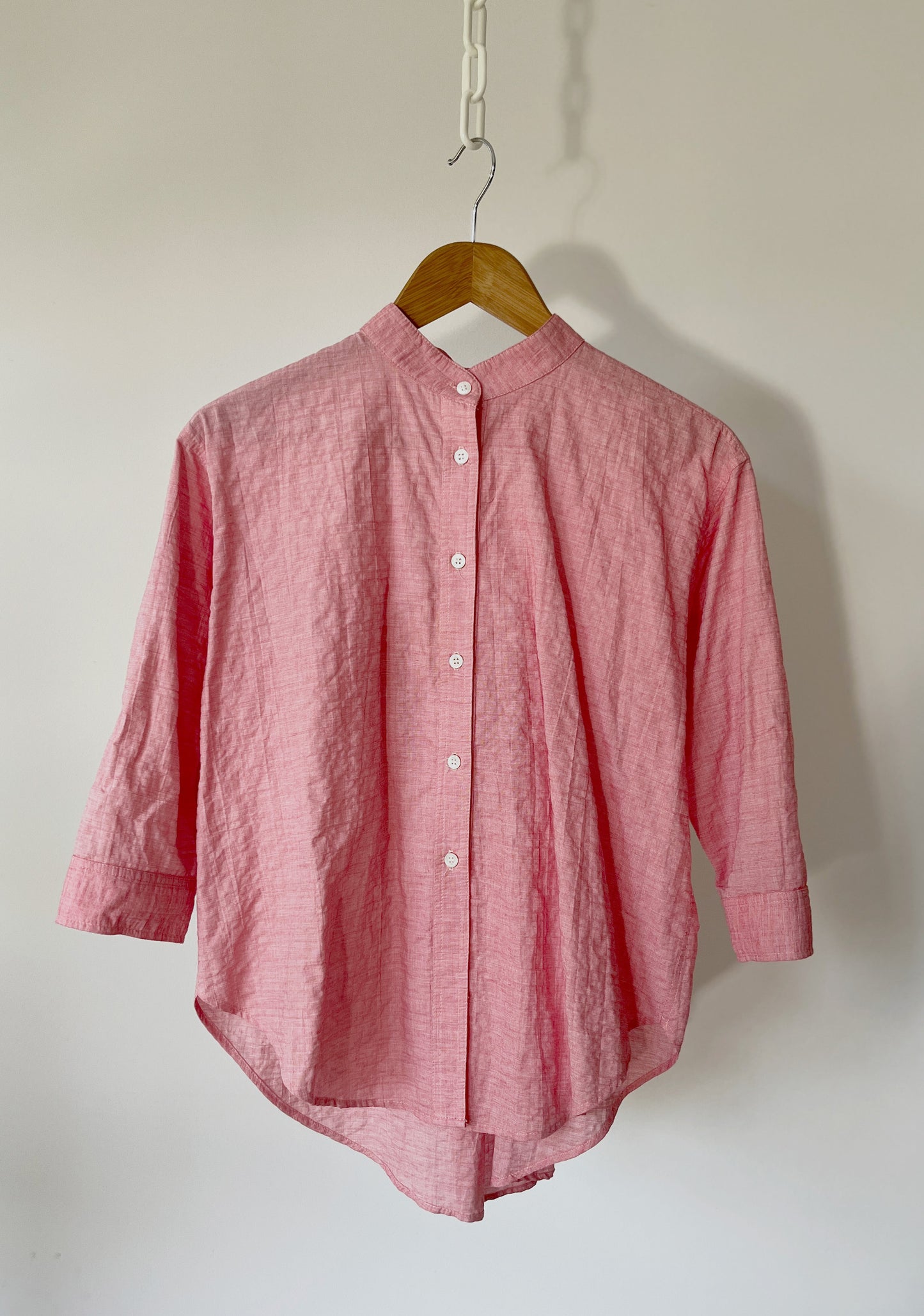Stand-Collar Swing Shirt Pink Rose
