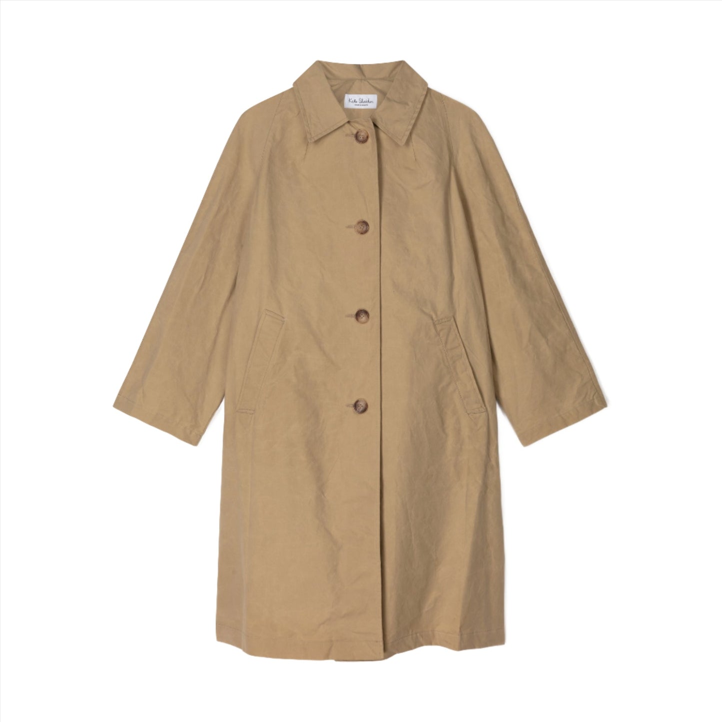 Waxed Cotton Louis Coat Beige