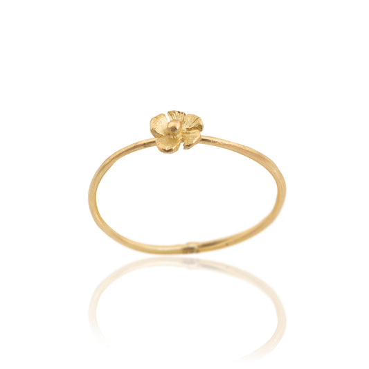 18k Gold Floral Stacking Ring