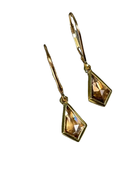 Brown Diamond Kite Earrings