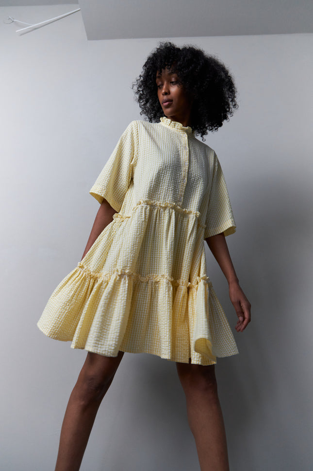 Halia Lue Dress in Creme/Yellow